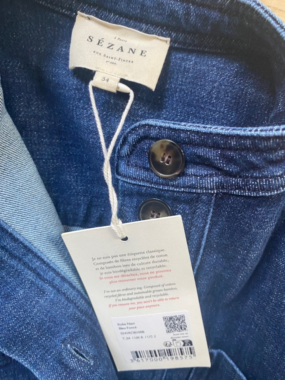 Sezane Denim Dress NWT